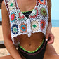 Abigail Girl| Hollow Out Sleeveless Crochet Short Top Swimwear Cover Up